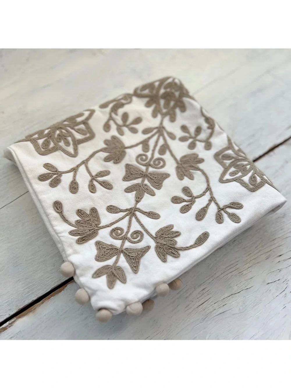 (1) POTTERY BARN  Embroidered  18